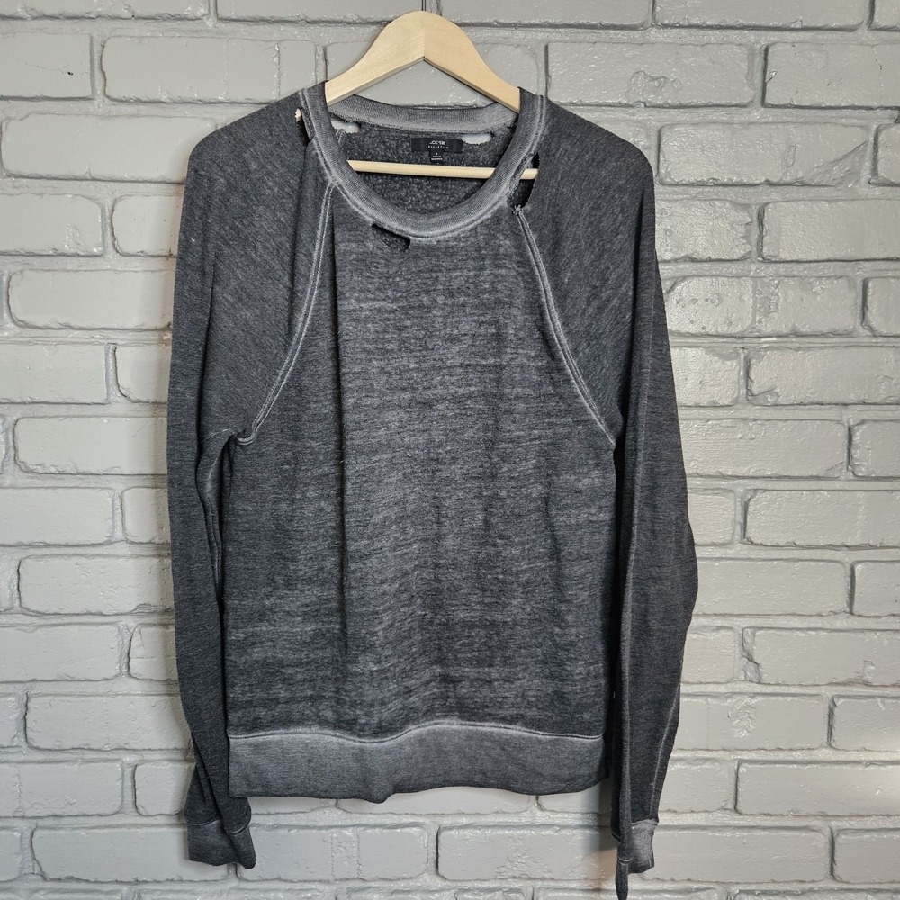 Joe's Collection Women's Distressed Sweatshirt Grey Small Grunge